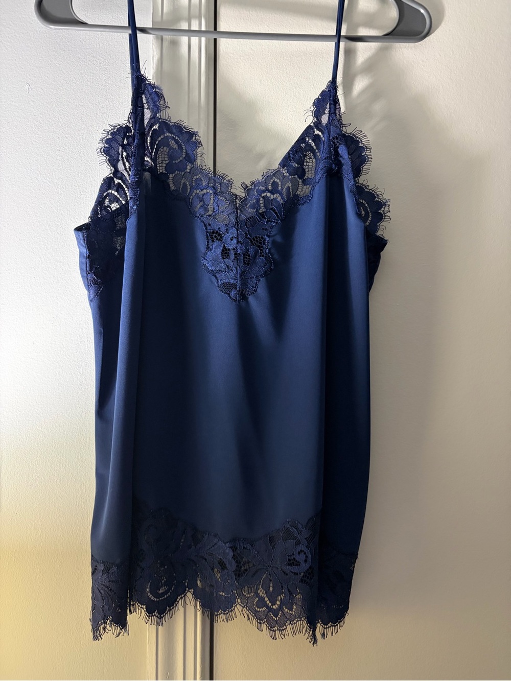 Express Navy Lace-Trim Top